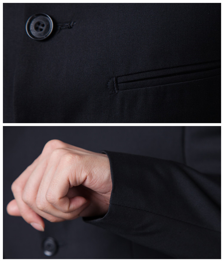 wangliuyang唐装男新品中山装男青年套装中国风立领修身学生演出服