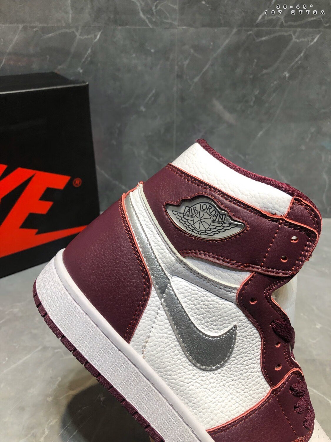 【官方旗舰】aj1 酒红色 波尔多high og男女同款休闲高帮运动鞋 红