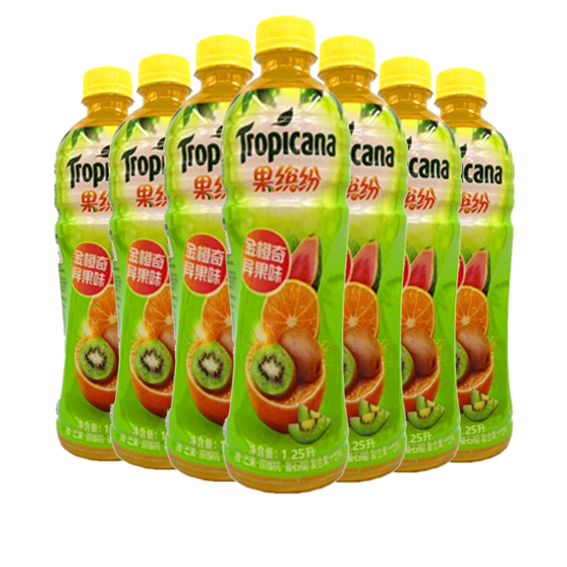 25l*8瓶 纯果乐果缤纷柠爽萄醉金橙奇异果热带美味饮料 热带美味8瓶