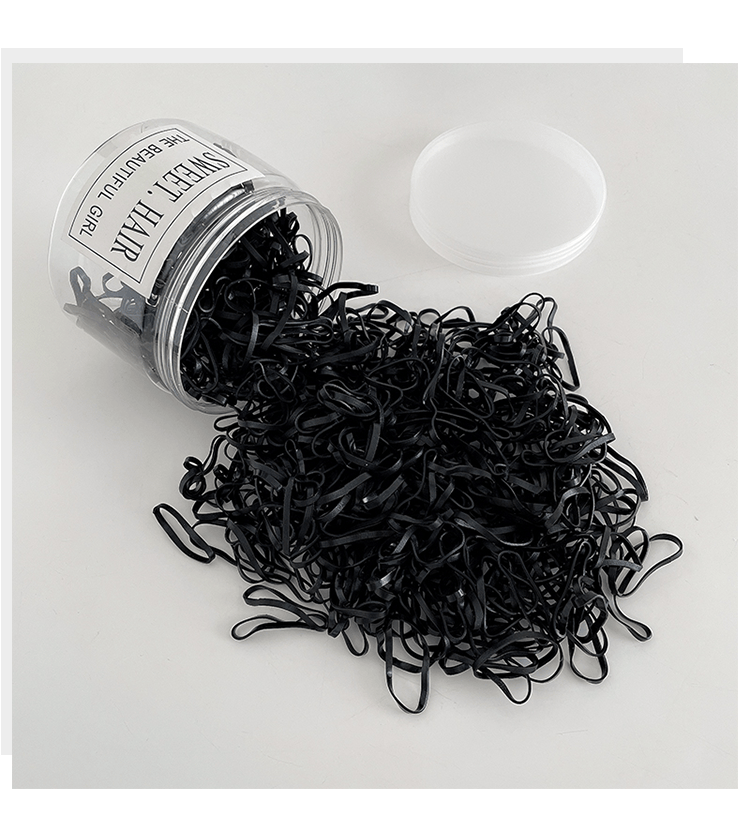 弥俏儿童一次性橡皮筋不伤发发绳女童甜美可爱扎头绳黑色发圈小皮套