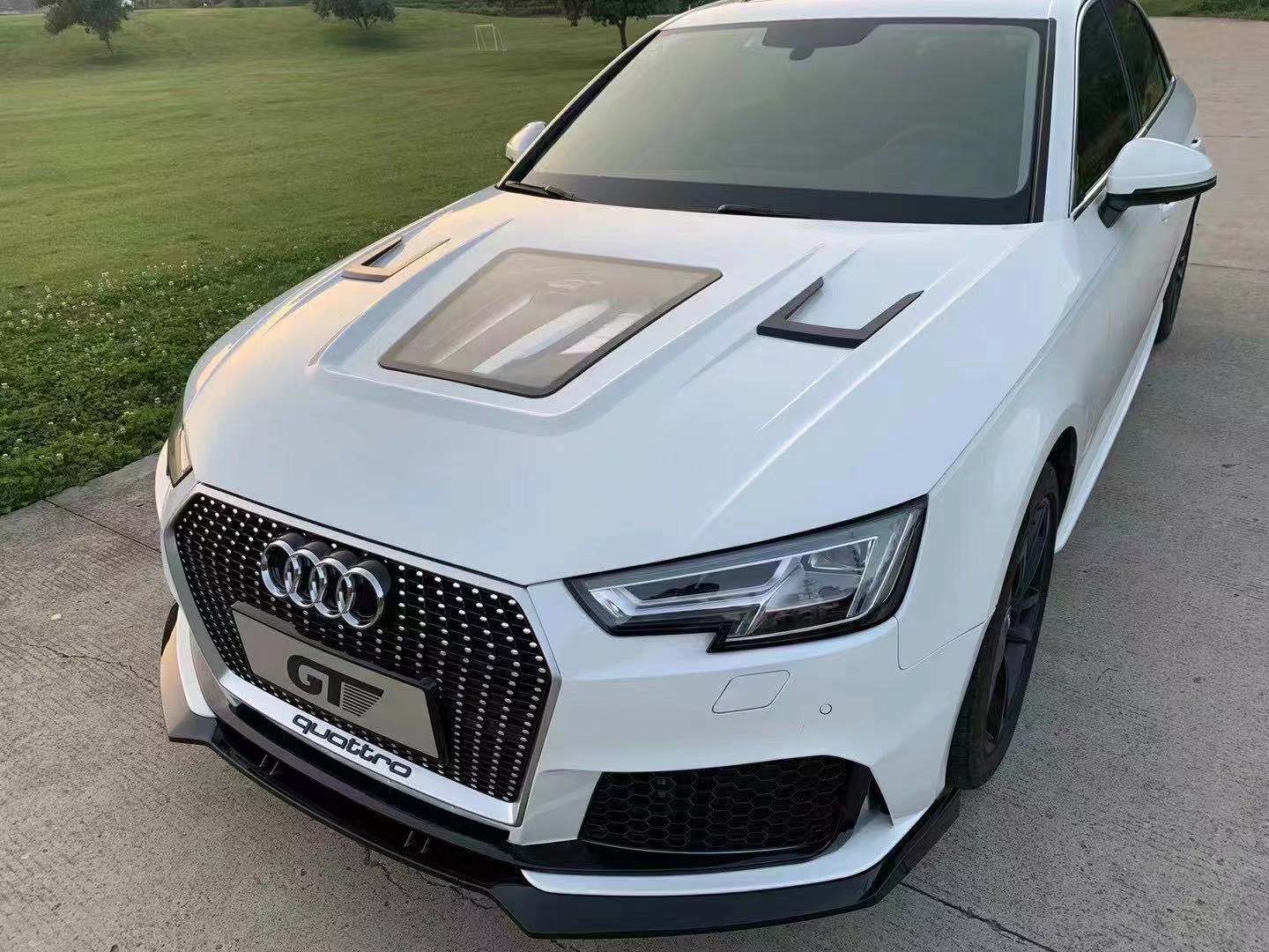 适用于奥迪a4s4 a5s5 a6s6 a7s7改装碳纤维透明机盖audi引擎盖hxm7910