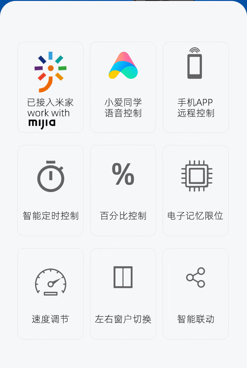 艾联平移开窗器支持米家app控制电动窗户手机远程开关wifi推窗小度