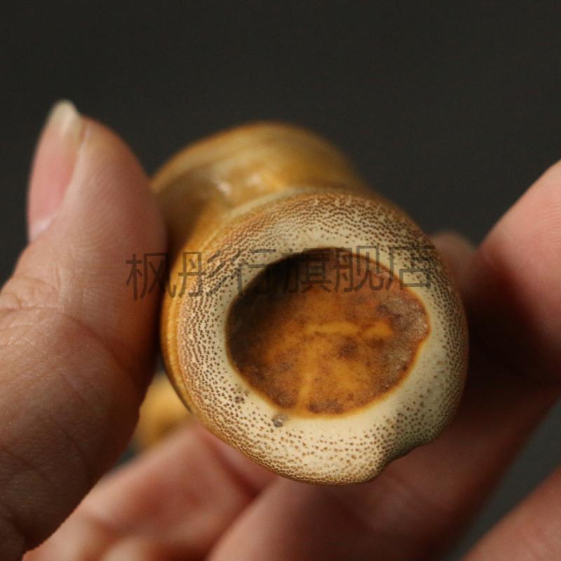 龟甲竹把件 精品天然龟甲竹手把件精磨异形玉竹小挂件龟背形罗汉竹