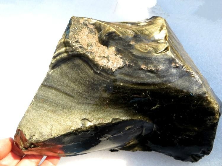 天然金曜石原石毛料 金色石雕刻料标本石能量石风水摆件 5公斤左右金