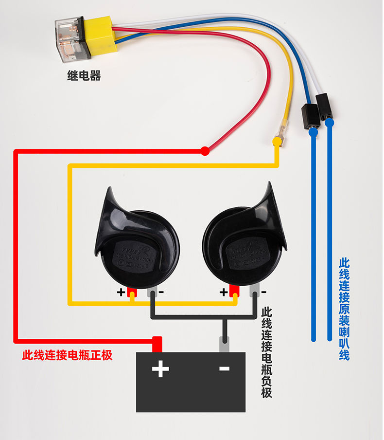 汽车蜗牛喇叭安装教程图片