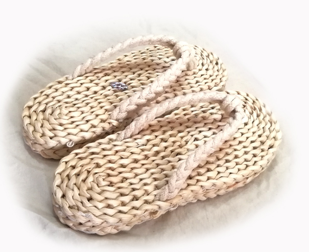 草鞋男人字拖鞋纯手工编织耐磨凉拖手工玉米皮草编居透气吸汗棉绳结