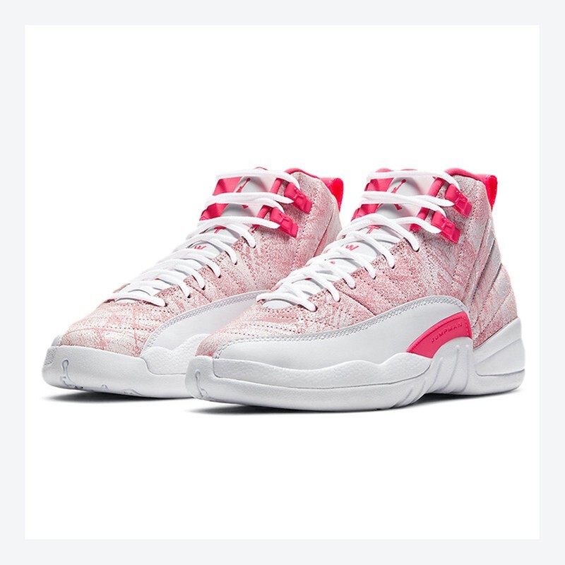 【现货】耐克air jordan 12 aj12 樱花白粉冰淇淋篮球鞋 510815-101