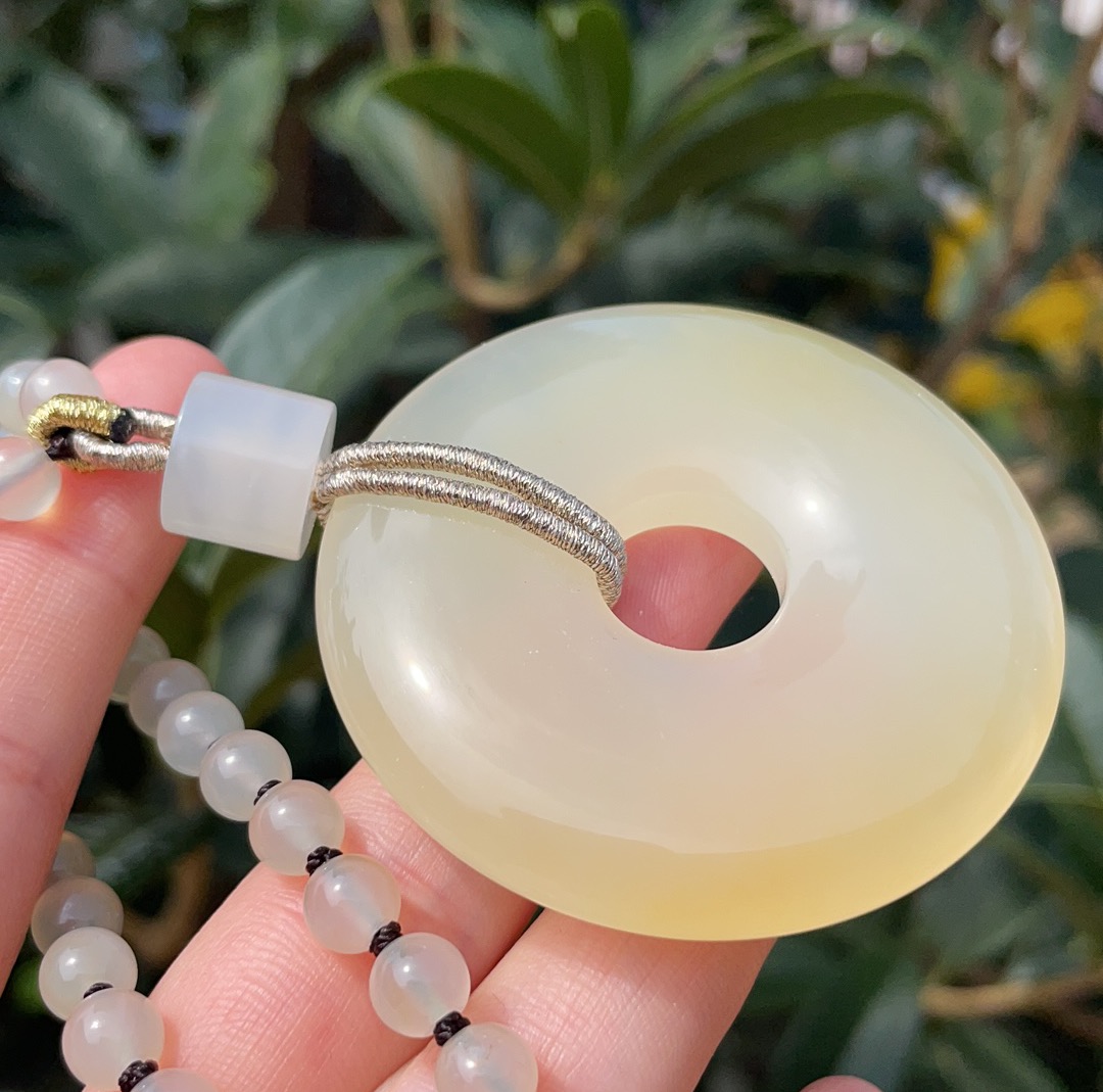 k&k宝钰天然黄龙玉冰种水黄大平安扣男女款挂件证书新【图片 价格 品