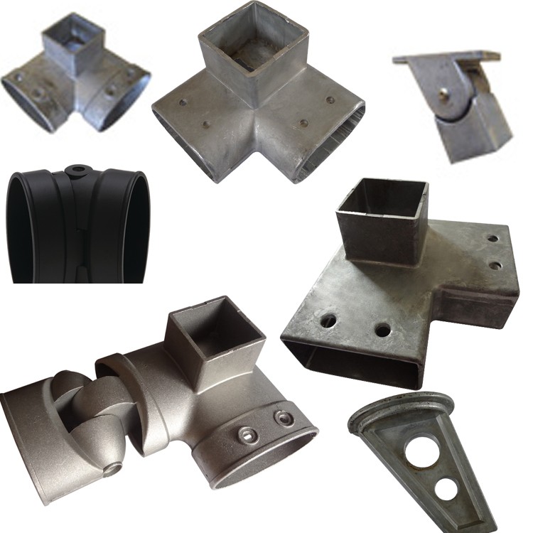 立柱方接头锌钢阳台护栏配件32固定座组装铁质栏杆铸铝连接件外卡 40