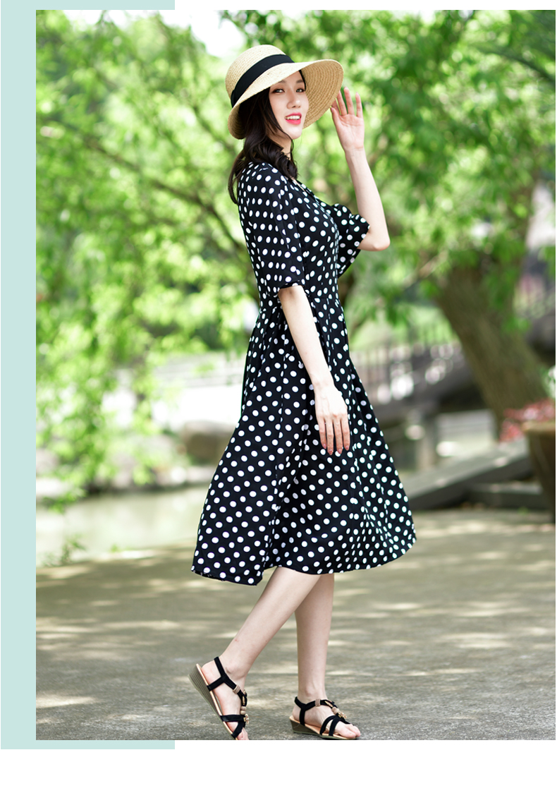 人造棉连衣裙棉绸连衣裙女中长款2021夏季绵绸人造棉收腰修身海边时尚