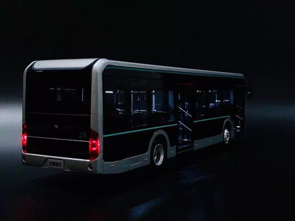 宇通公交车模型上海1:42宇通客车模型u12黑金刚上海公交纯电动巴士