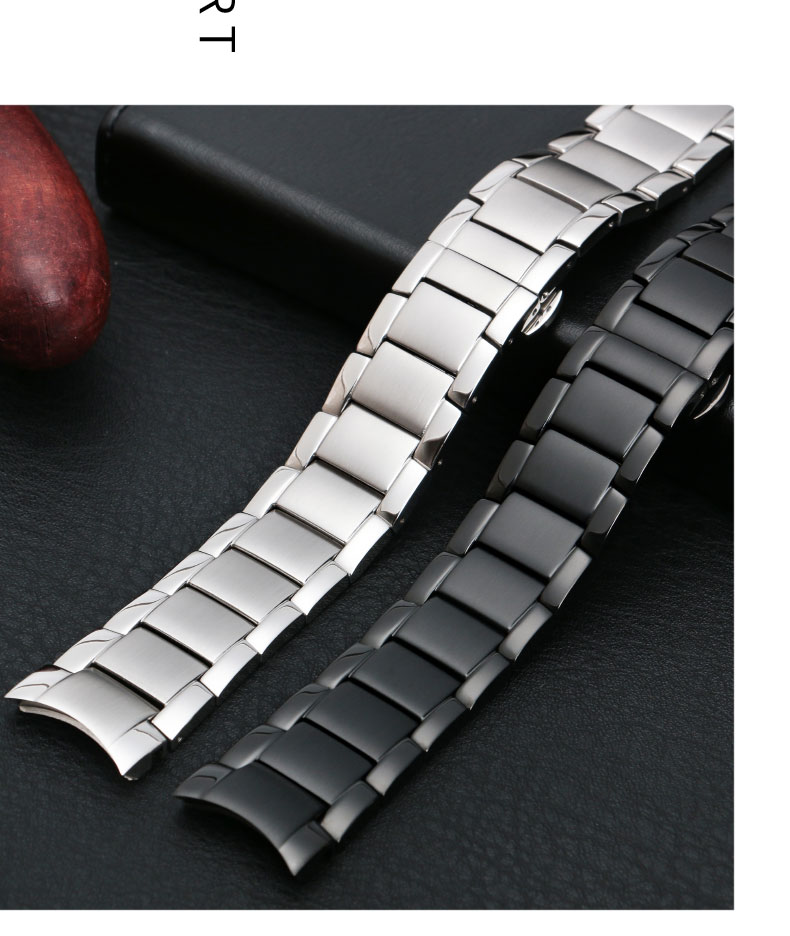 适用于阿玛尼表带 原装钢带男ar2448/2477/4663/2434蝴蝶扣实心弧口