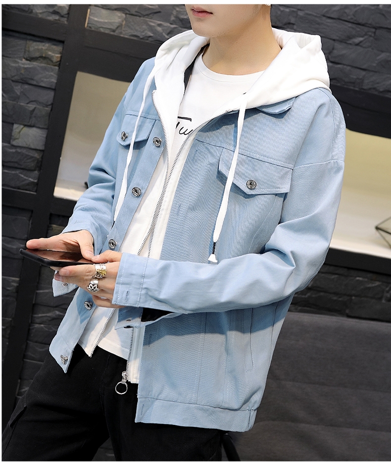 幻雾外套男秋季宽松13春秋季帅气外套男孩14高初中学生牛仔夹克15岁