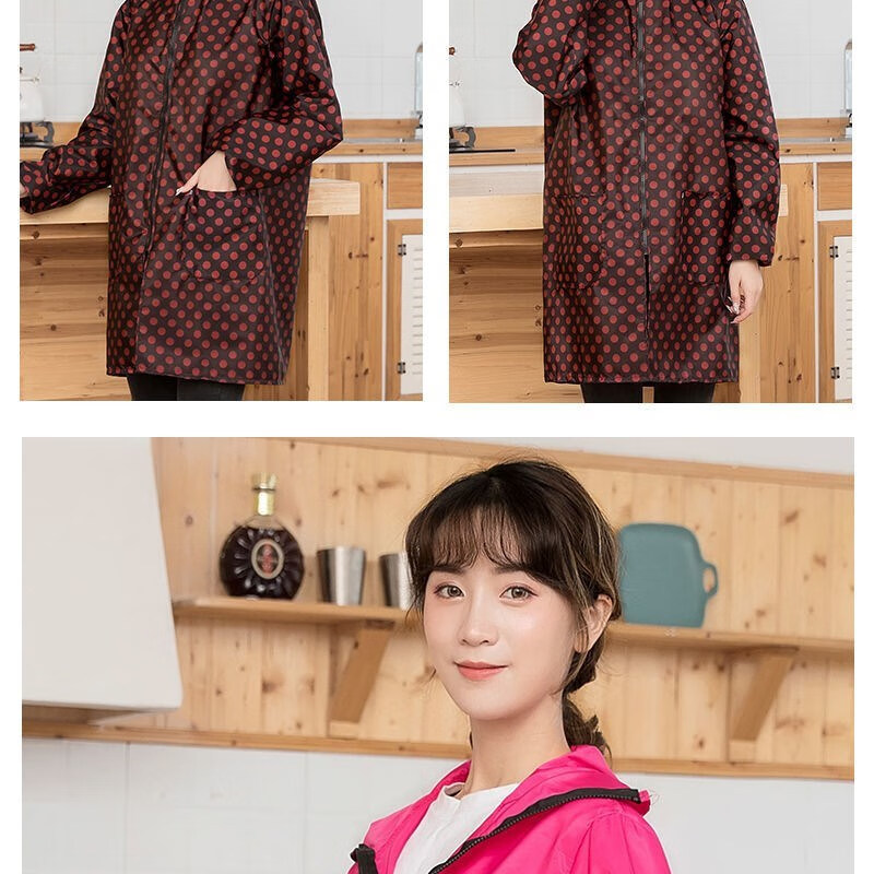 茗缘娅做饭防油烟衣服厨房炒菜穿的罩衣带帽子围裙女家用防水防油 加