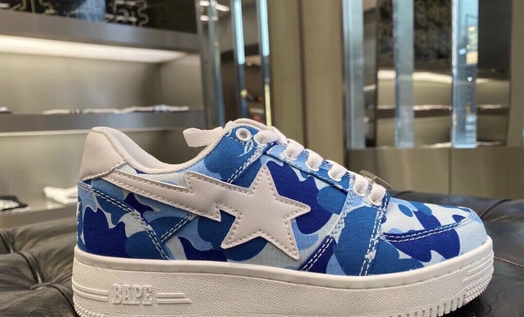 bapesta滑板鞋sta迷彩猿人low camo红蓝色迷彩三色男款低帮休闲鞋