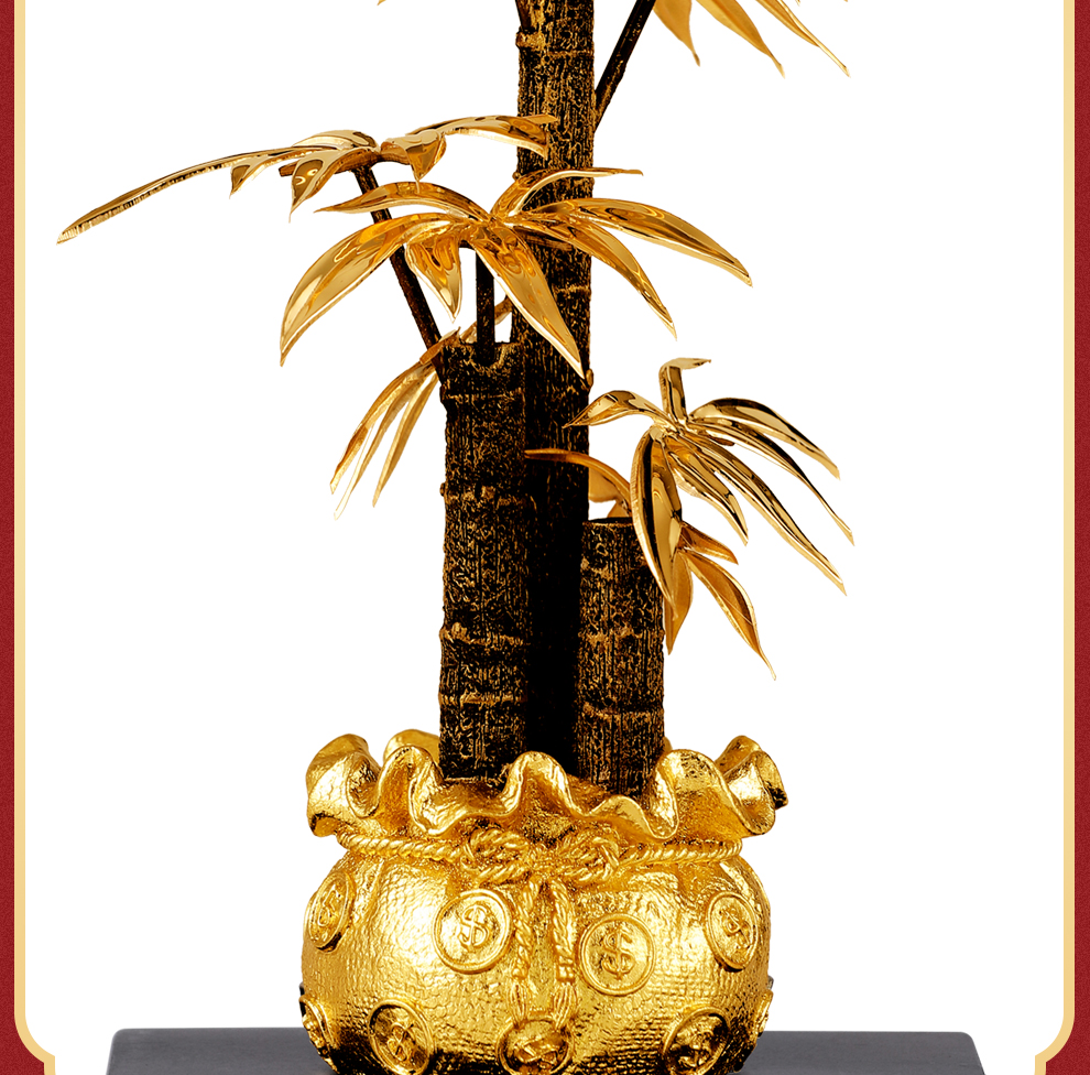 nwtb金箔招财树摆件发财聚财家居装饰工艺品公司定制店铺乔迁新居开业