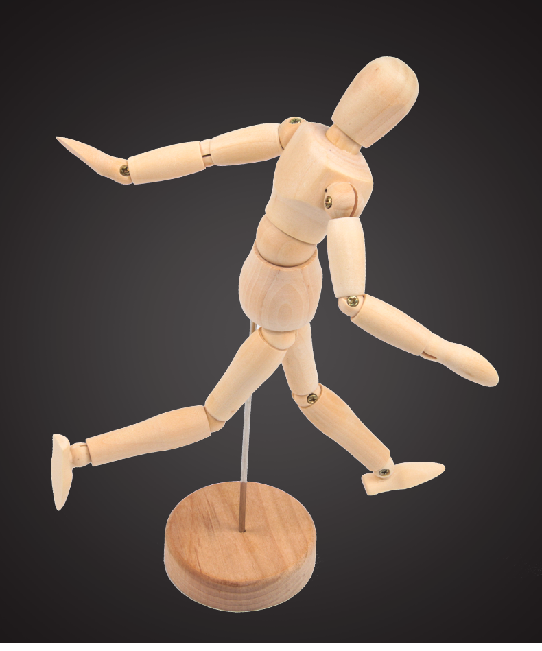 美术画画用木头人偶关节人模型速写绘画用小人木手12寸灵活可动木人