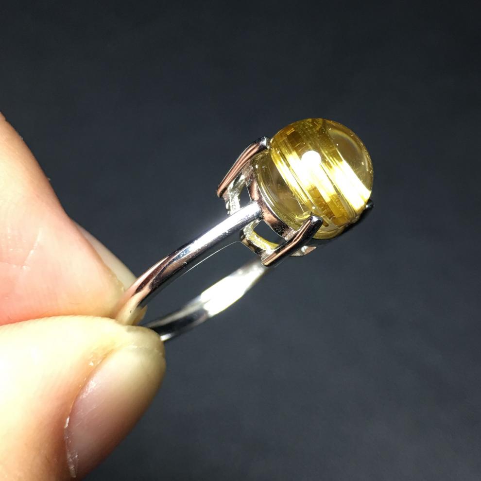 老凤祥风格水晶戒指金发晶钛晶戒指 指环 发晶戒指女 钛晶戒指