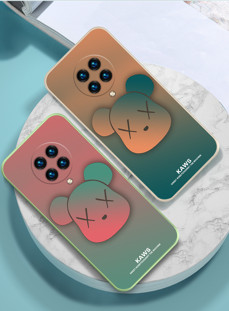 步恋 炫彩kaws暴力熊红米k30pro手机壳液态硅胶小米k30纪念版保护套