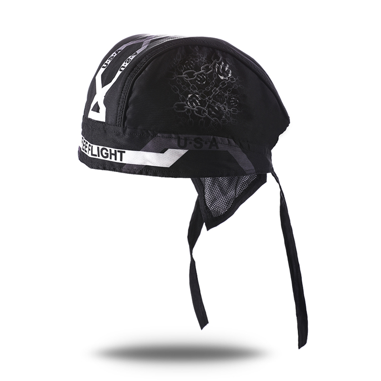 摩托车头巾 哈雷重机夏季个性头巾摩托车裹头骷髅帽子印第安帮头套吸