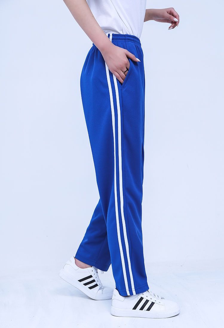 学生校服裤子蓝色两道杠运动休闲裤小学初中高中生运动春秋长裤sn1714