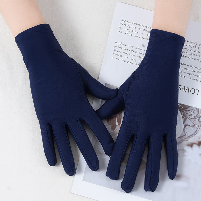 肉色薄手套男夏季防晒手套男女士春秋薄款氨纶高弹力骑车开车 白色 1