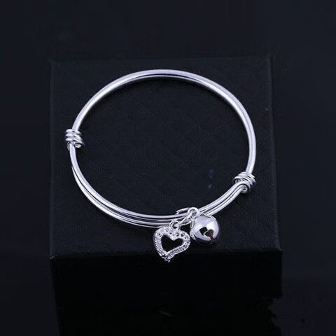 铃铛手镯女ins韩版学生简约情侣闺蜜一对银手镯酷个性生日礼物经典