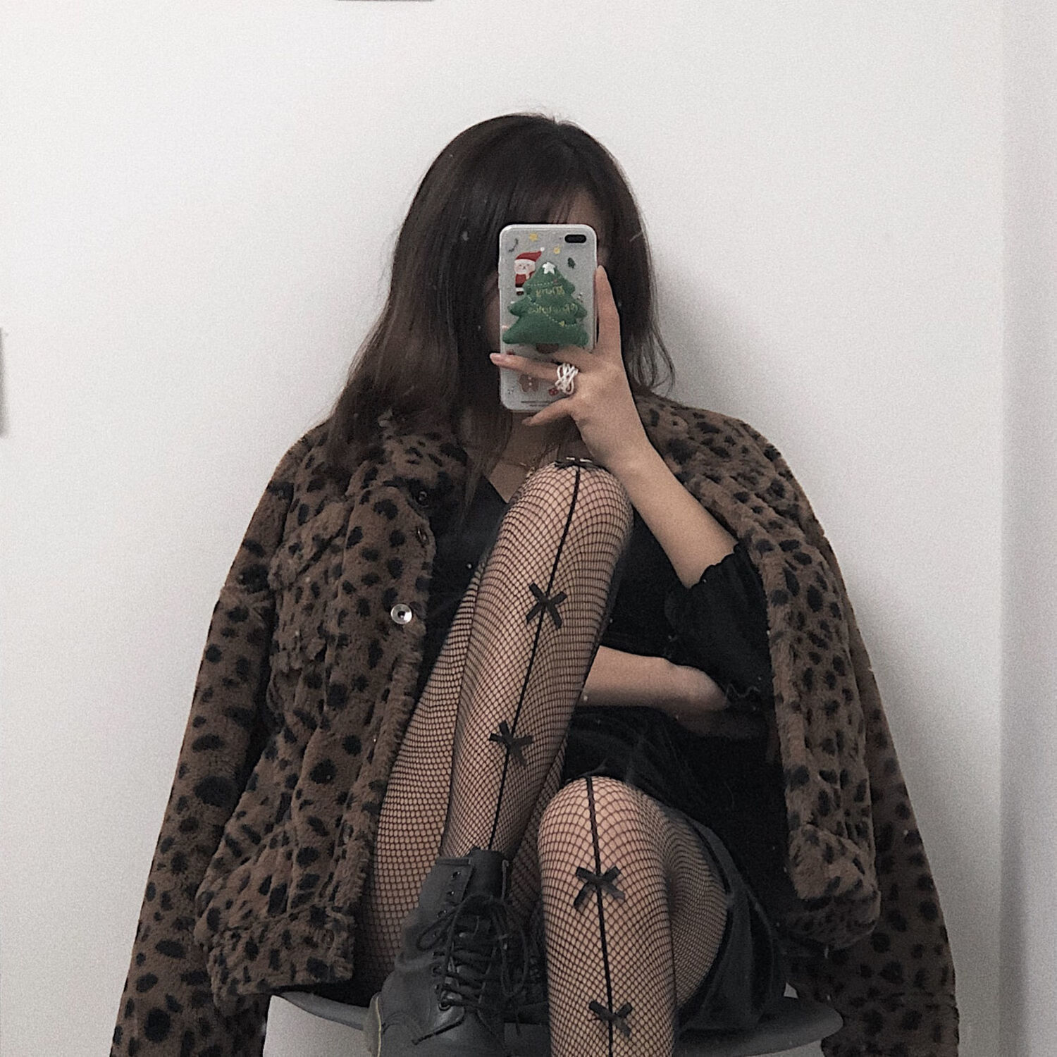 【新品】jk蝴蝶结渔网丝袜女薄款夏季性感萝莉镂空美腿长筒打底黑丝连