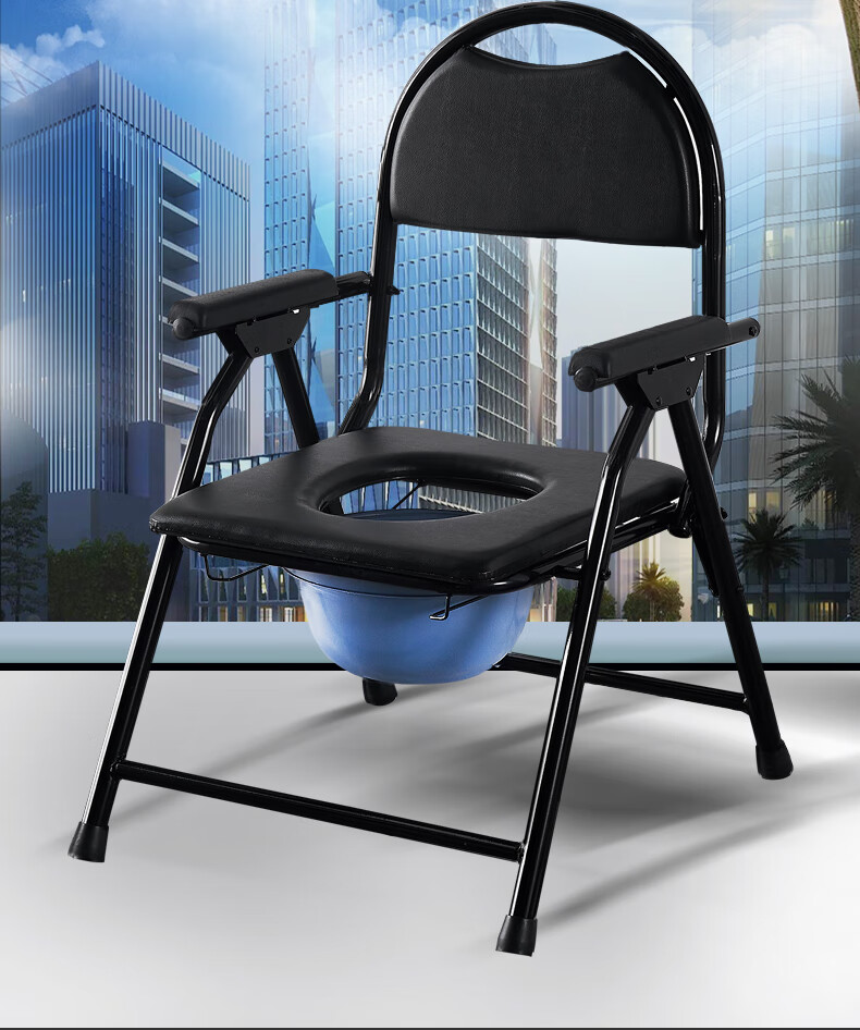 老年人家用移动厕所可折叠残疾人马桶椅加固防滑孕妇大便椅28圆大便椅