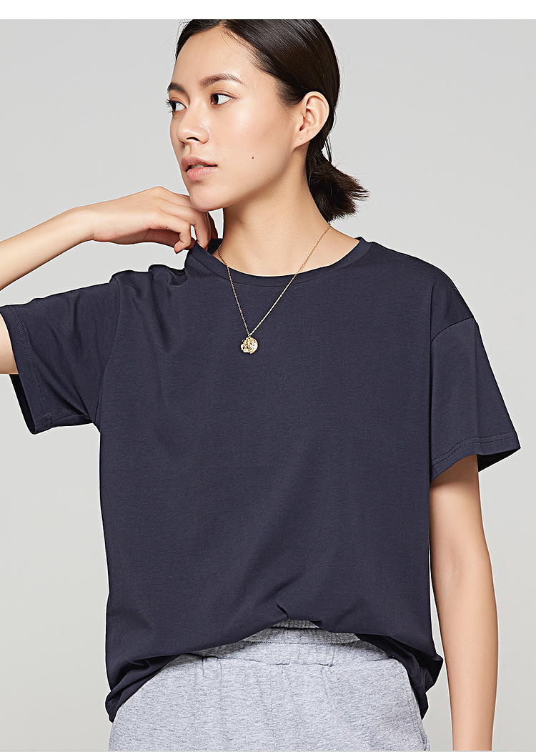 hla海澜之家女装2021夏季新款宽松t恤显瘦纯棉短袖百搭显瘦hdatxw2a