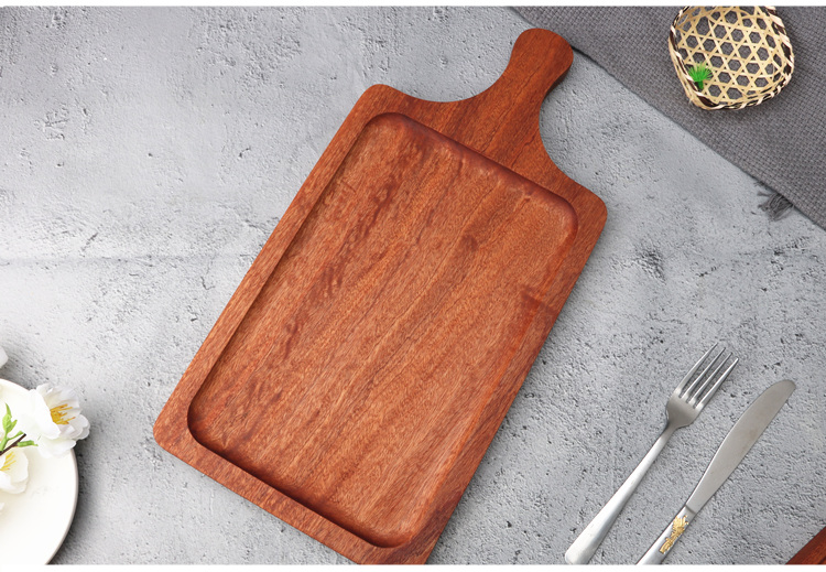居富德披萨木盘牛排木盘加热暖菜盘牛扒木盘沙比利木质牛排板实木托盘