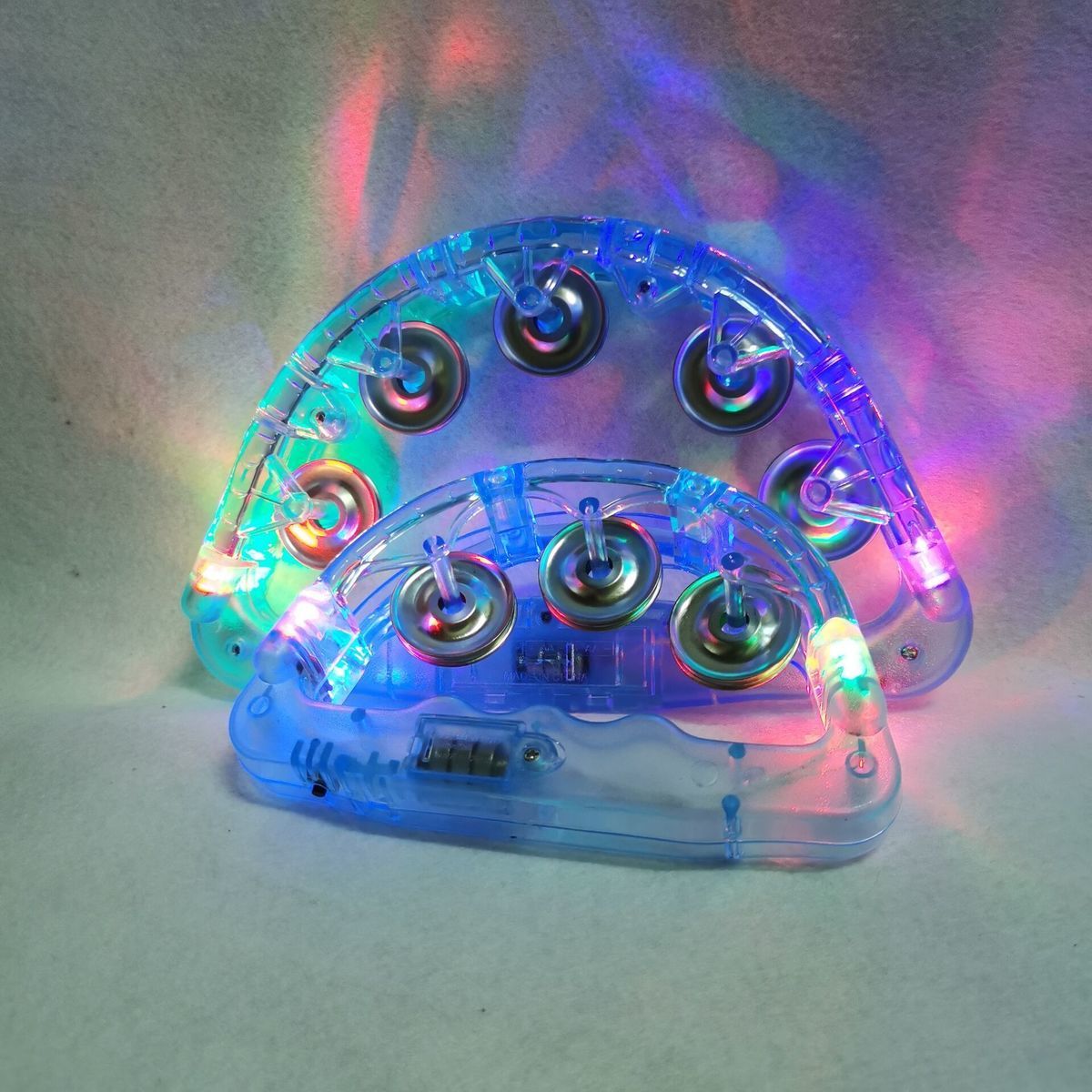 闪光手摇铃发光荧光大小号手摇铃派对活动ktv酒吧夜场气氛道具 白 15*