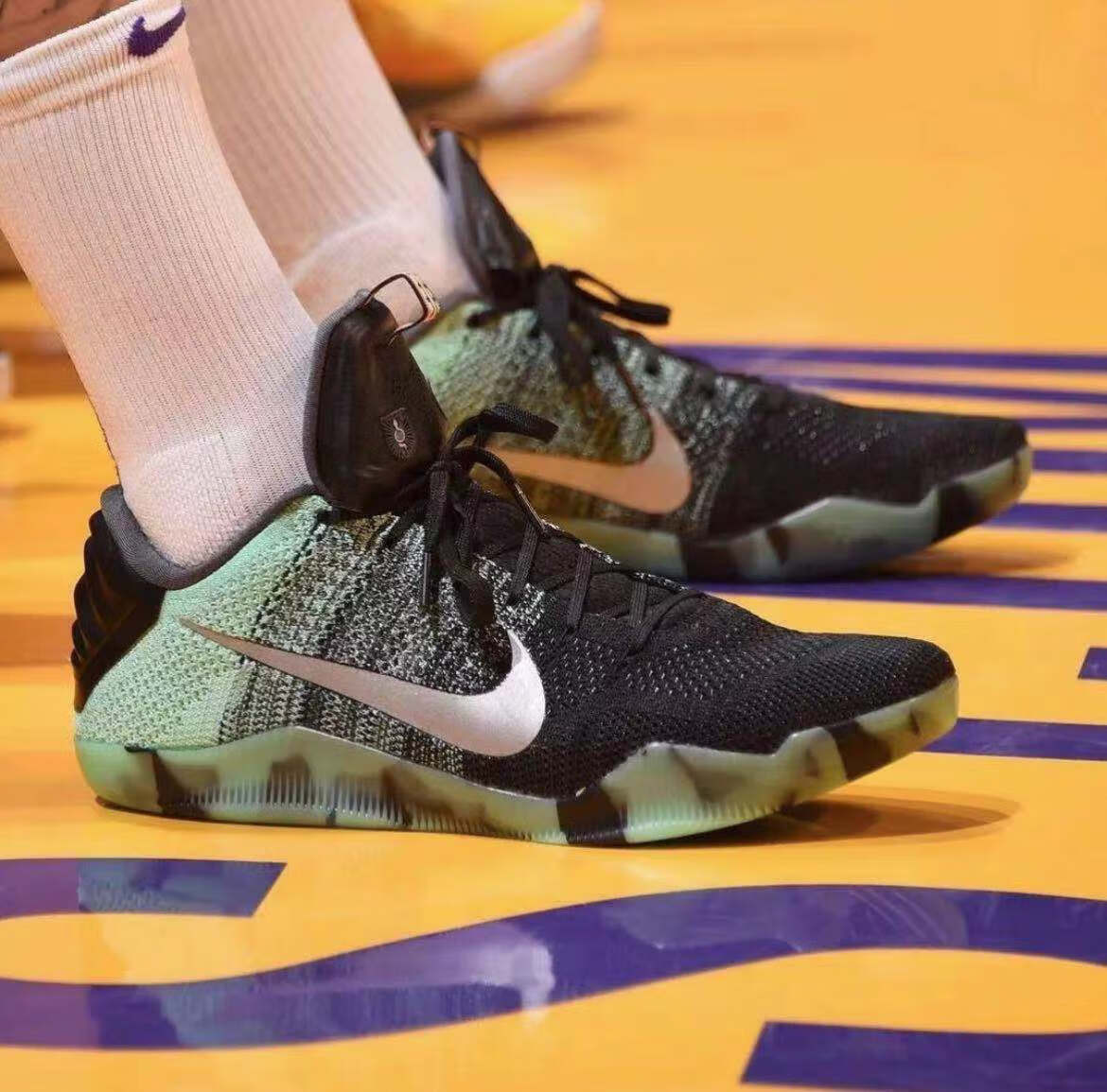 11气垫耐磨篮球鞋zk11代防滑篮球运动鞋 科比11gs级黑红_露娜后气垫