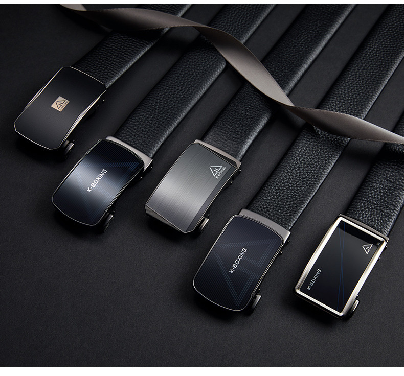 劲霸男装奥莱男士真皮小金人腰带商务牛皮革皮带ppdc3330ppdc3327黑色