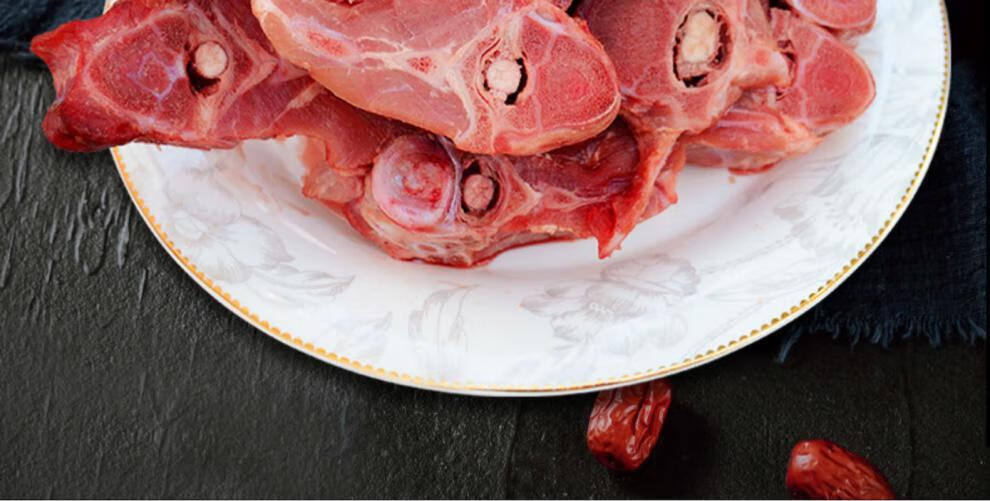 新鲜牛脊骨带肉牛骨头烤肉牛蝎子骨髓牛肉 生鲜 富铭士 3斤