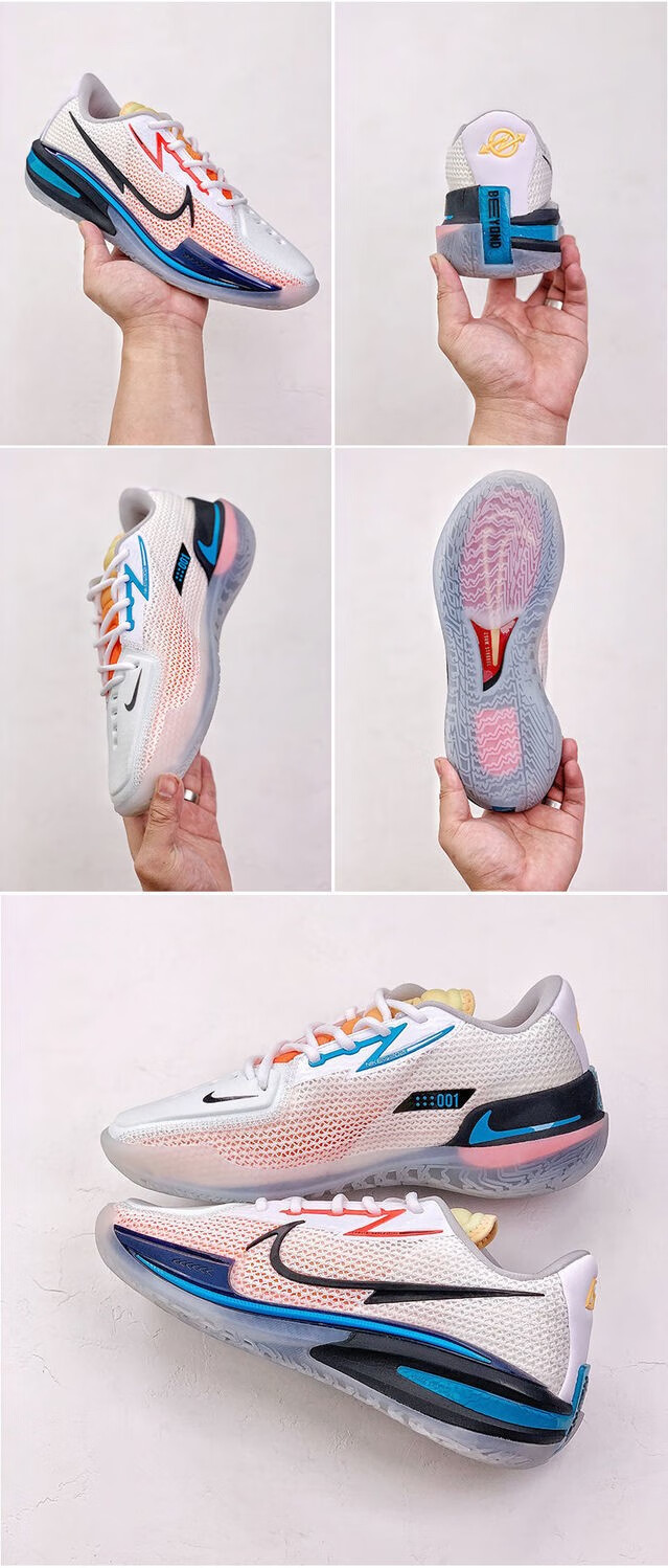 ajzoomgtcut实战篮球鞋高弹zoom全掌气垫react鞋垫缓震 白红 42【图片