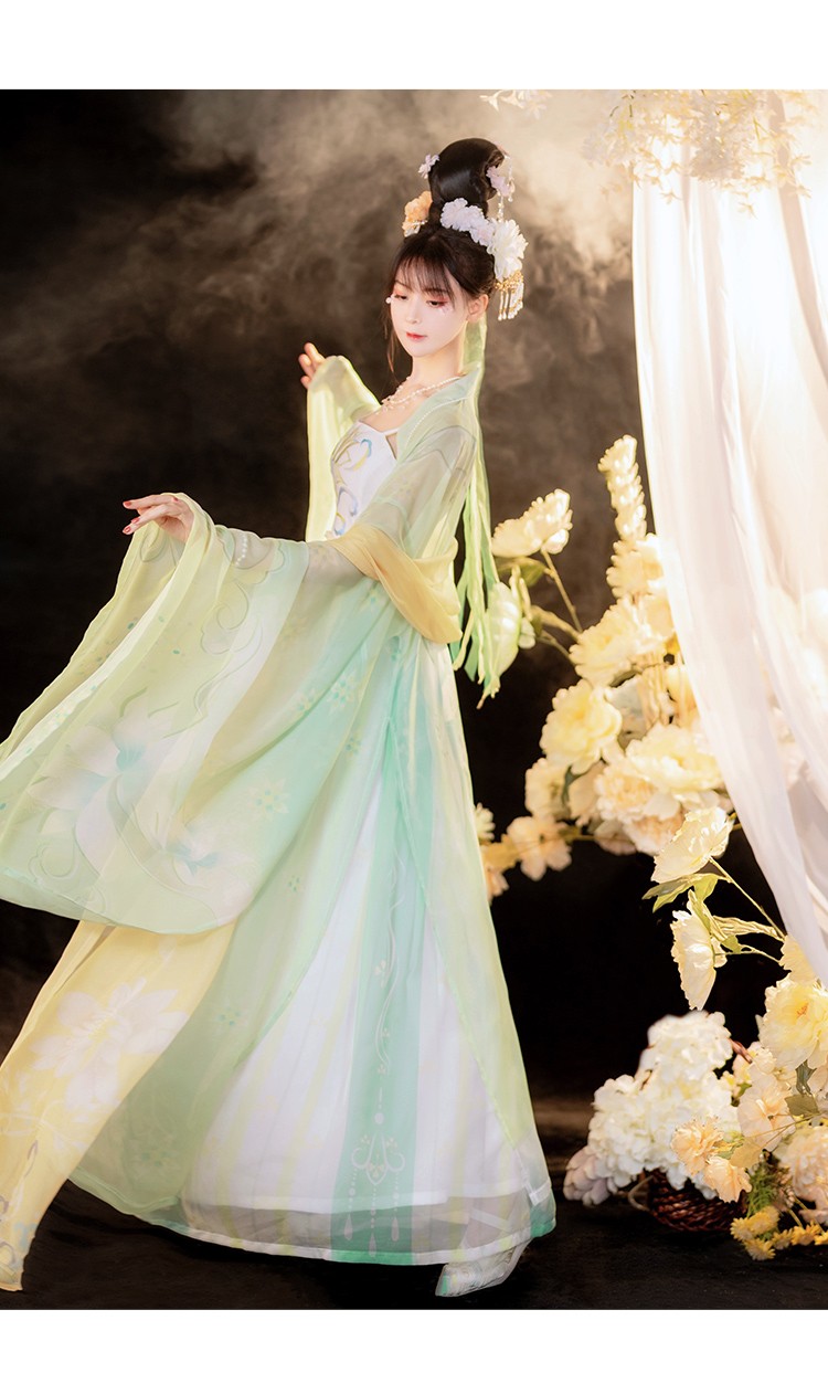 雨菡如梦霓裳原创春季汉服女唐制大袖衫诃子裙中国风超仙气薄款蓝色