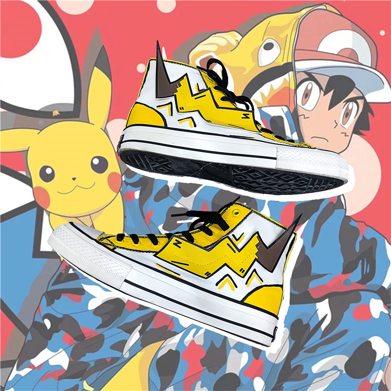 dxyibaa夏春高帮鞋子男板鞋潮鞋透气情侣内增高运动鞋动漫手绘帆布鞋