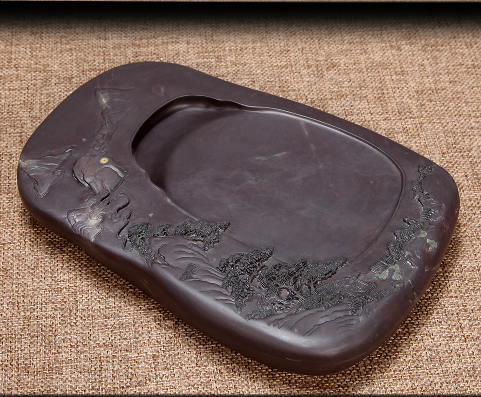 割紫云手工孤品砚台罗建泉端砚工作室出品肇庆特色坑仔岩砚研墨上乘文