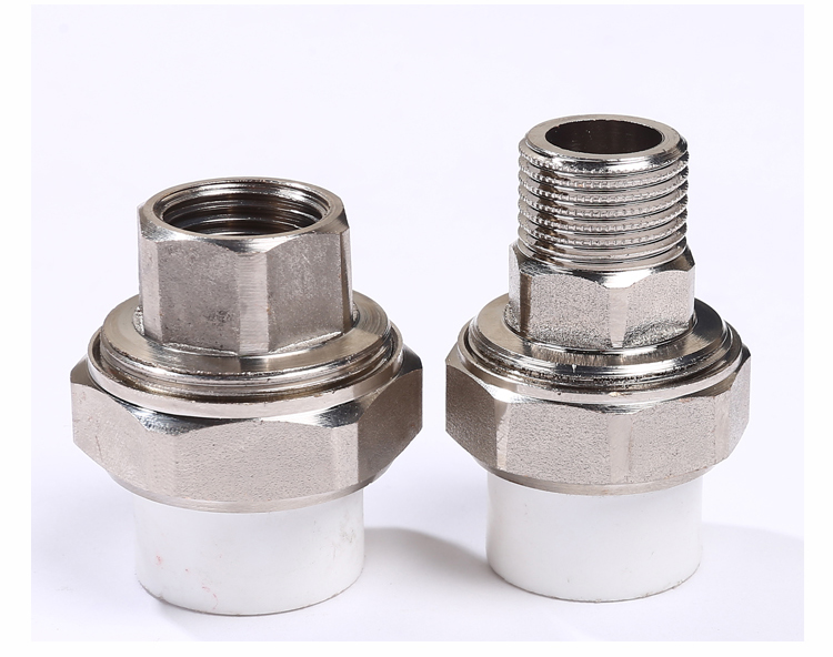 32铜活接头4分20 6分25 1寸内外丝热熔暖气水管配件活接头螺纹 米白色