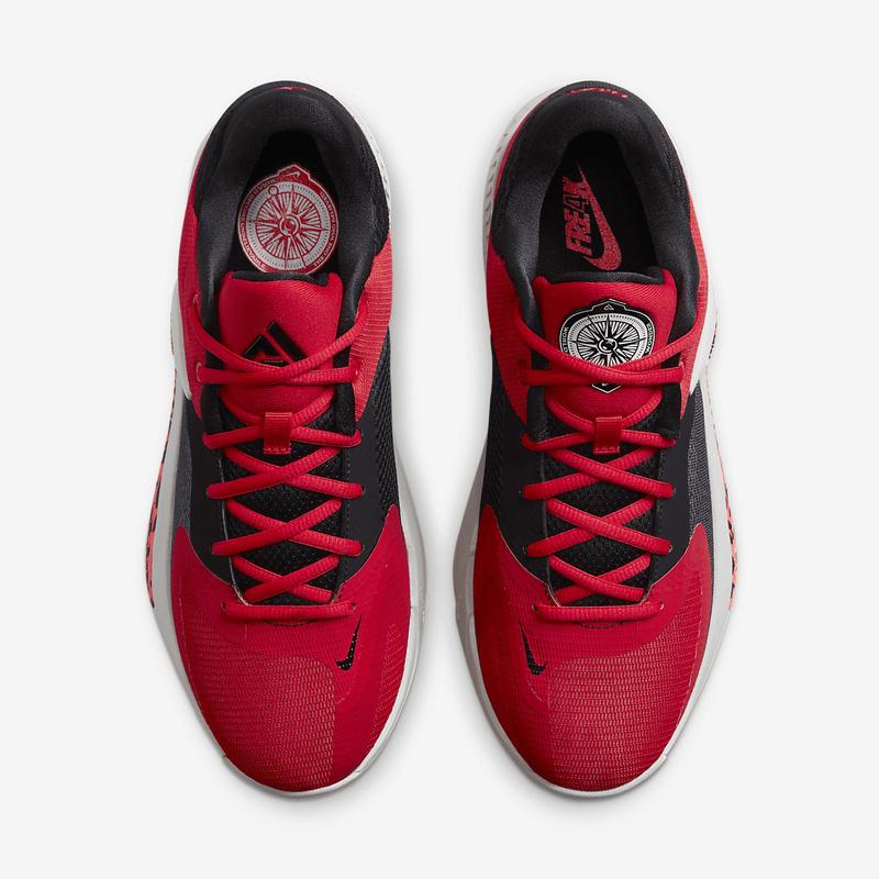 耐克nike zoom freak 4倒钩字母哥4代 男士低帮篮球鞋 红色 dj6149