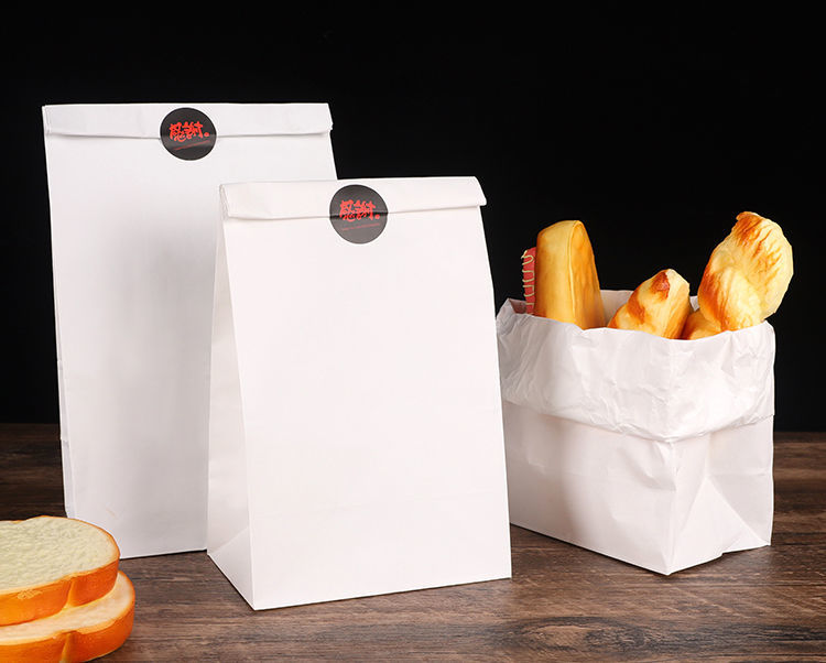 面包点心袋防油食品级外卖打包纸袋子新品o 白色8号铝箔袋(100个装)