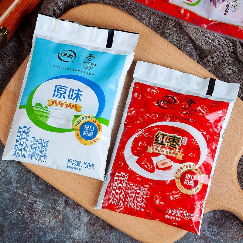 伊利酸奶原味红枣袋装风味发酵乳100g×20袋网红酸奶儿童营养美味
