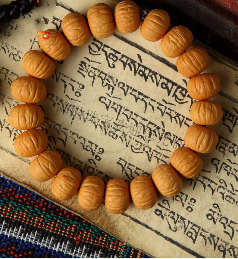 饰沿猴头手串藏级土豪野生金丝猴头手串南瓜桩单圈老树核桃文玩佛珠