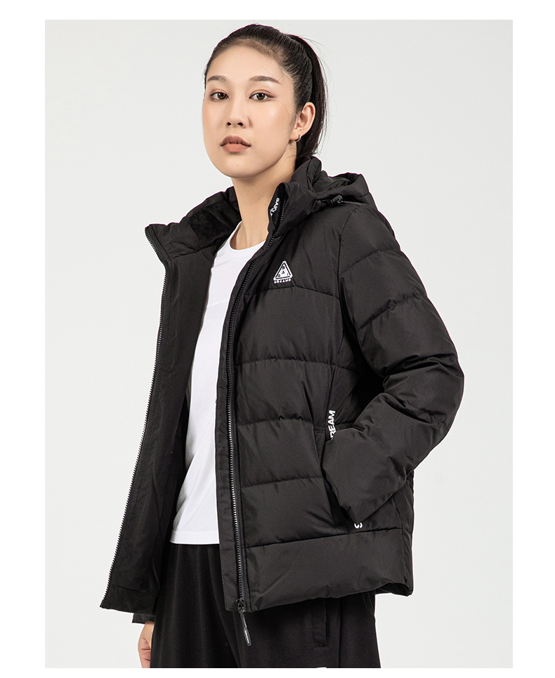 赛琪羽绒服女短款2021秋冬季宽松韩版休闲连帽加厚保暖外套浅花灰s