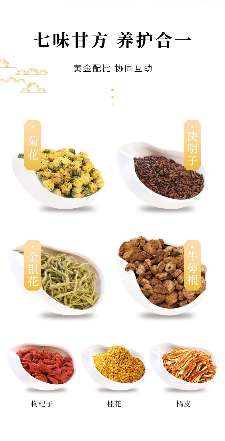 南京同仁堂菊花决明子茶枸杞牛蒡根金银花茶养护生肝茶泡水喝的袋泡茶150克 新老包装随机发 巩固装 买2得送1 实发3盒 图片价格