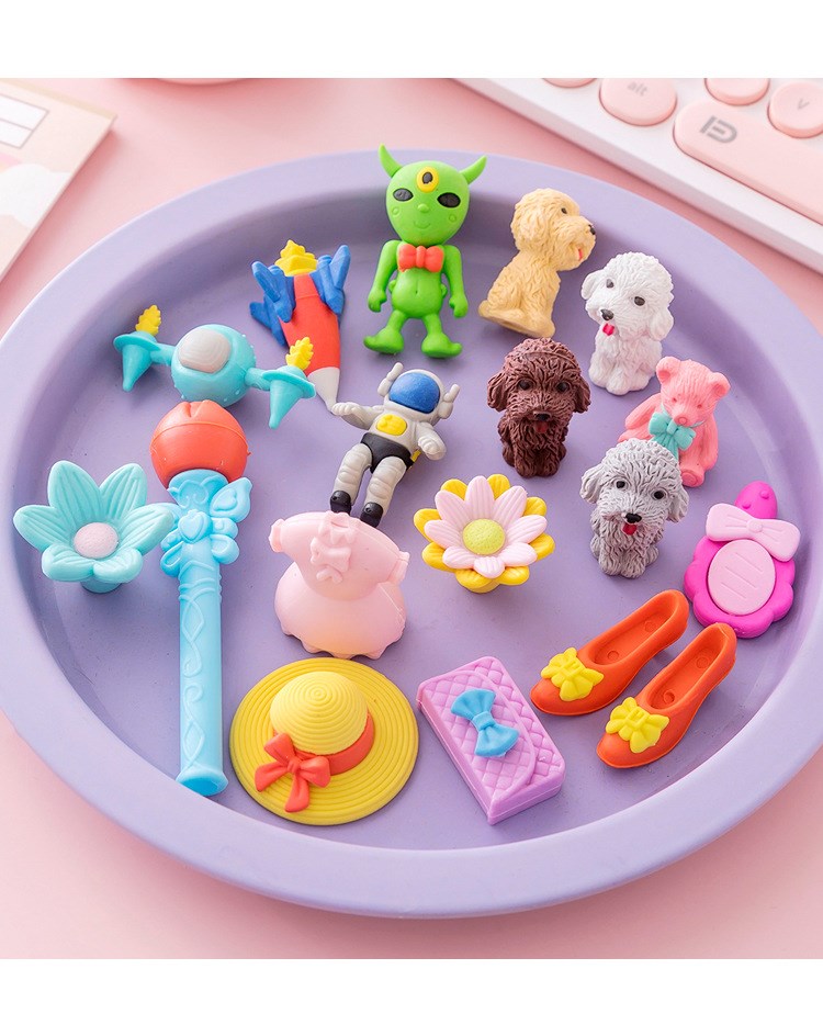 可爱拼装橡皮擦吸卡装小礼品幼儿园奖励学生节日奖品创意文具t 萌宠