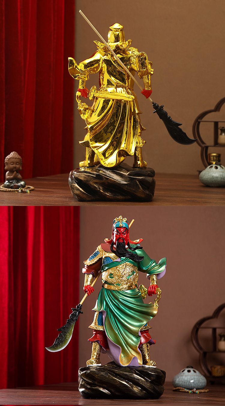 妙弘佛像家用七彩关帝圣君神像供奉正气关公护法武财神招财关二爷摆件