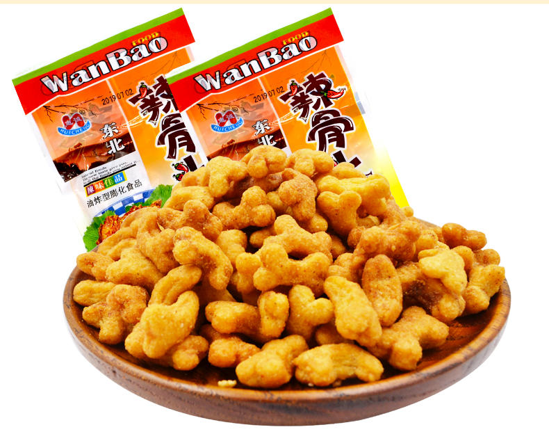 童年怀旧休闲膨化小吃5毛钱校园小零食整箱散装批发 辣骨头10袋【图片