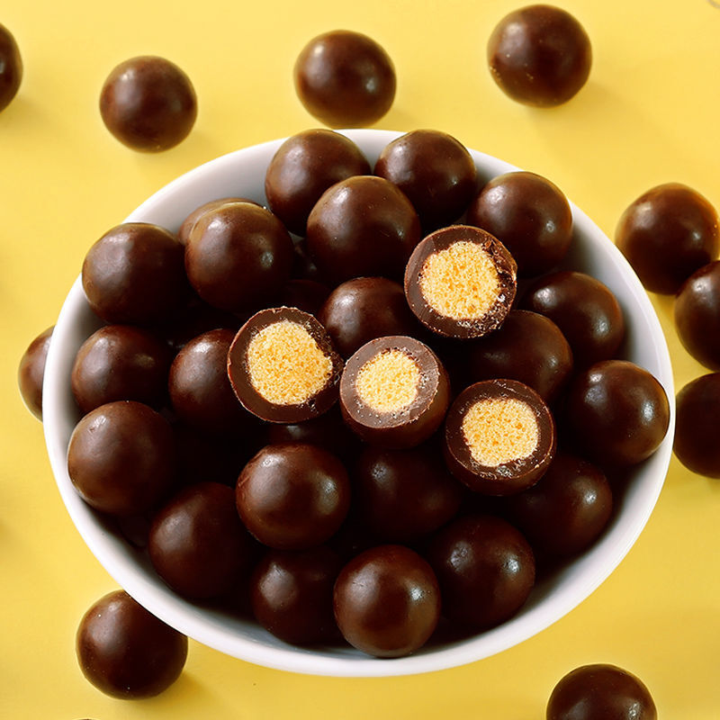 跳跳糖麦丽素巧克力豆桶装独立包装可可脂小食跳跳糖麦丽素1桶168g约